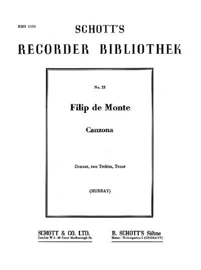 D.G. Monte, Philippe de: Canzona
