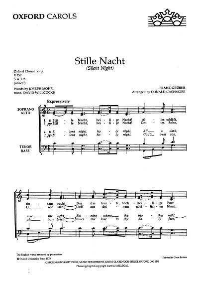 F.X. Gruber: Stille Nacht, GCh4 (Chpa)