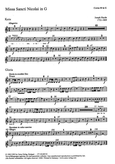 J. Haydn: Missa Sancti Nicolai G-Dur Ho, GesGchOrchOr (Hrn2)