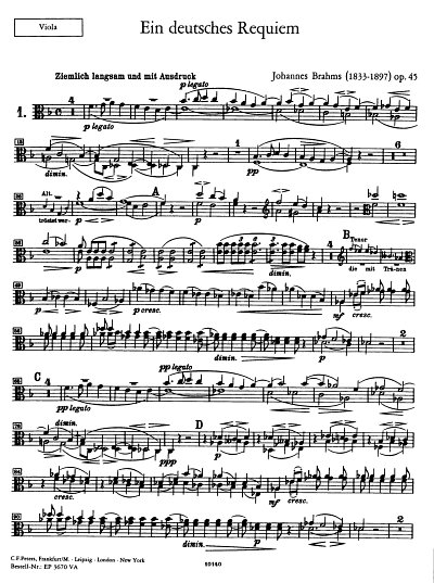 J. Brahms: Ein deutsches Requiem op. 45, 2GsGchOrchOr (Vla)