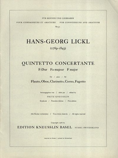 J.G. Lickl: Quintetto concertante F-Dur