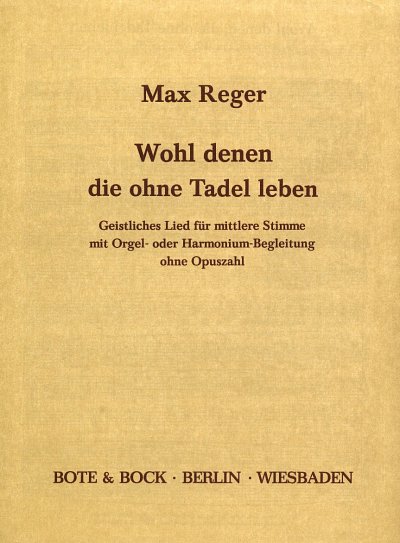 M. Reger: Geistliches Lied, GesOrg