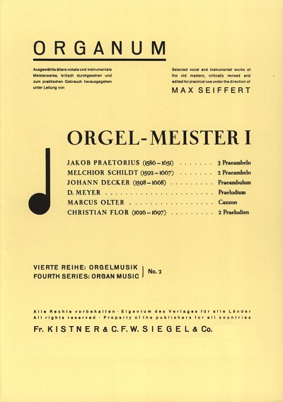 Orgelmeister 1 Orgelmusik 2~Oraganum Reihe 4