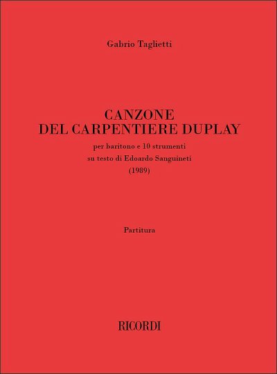 G. Taglietti: Canzone del carpentiere Dupl, GesInstr (Part.)