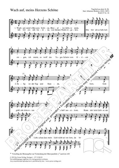 DL: J. Brahms: Wach auf, meins Herzens Schöne F-Dur, Fch (Pa