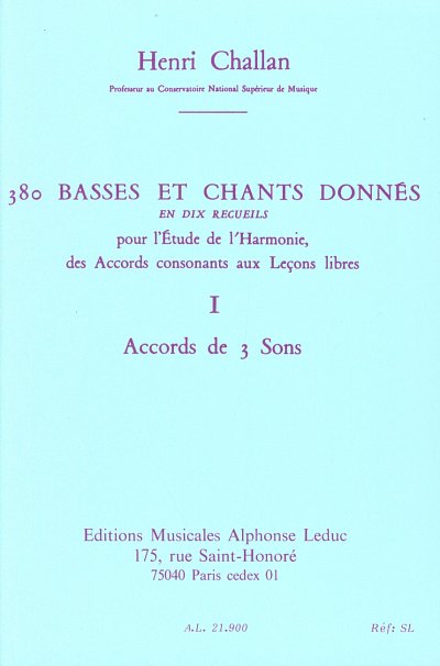 C. Henri: 380 Basses Et Chants Donnes, Bc