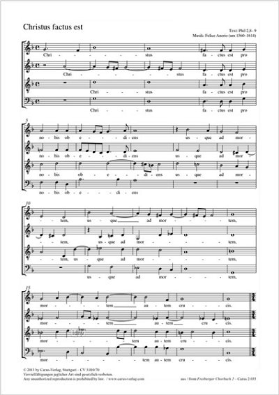 DL: F. Anerio: Christus factus est g-Moll, GCh4 (Part.)