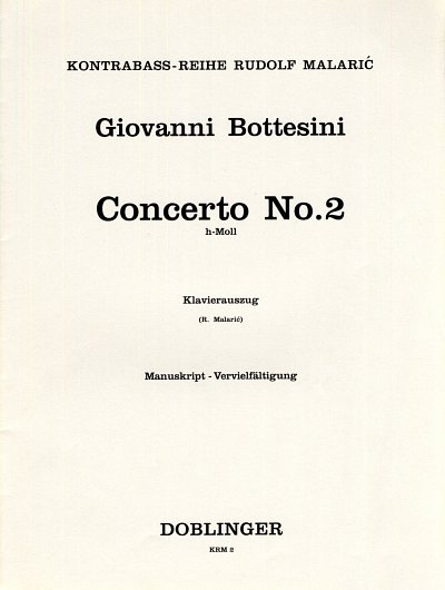 AQ: G. Bottesini: Concerto h-Moll Nr. 2 für K, KbKl (B-Ware)
