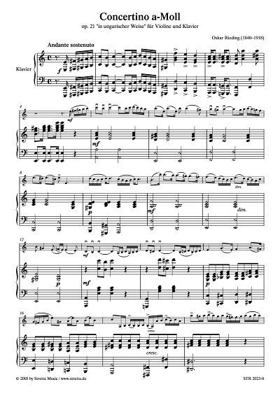 DL: O. Rieding: Concertino a-Moll op. 21, 