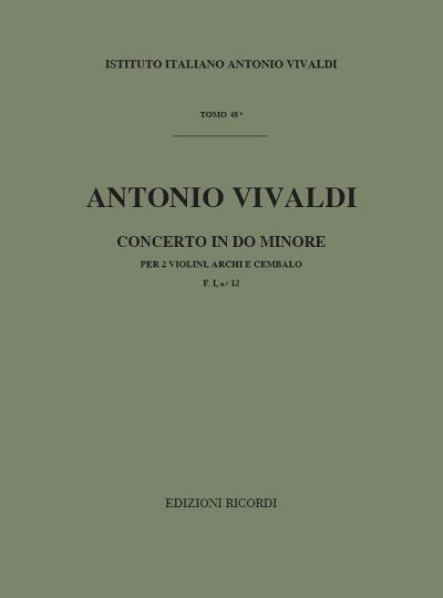 Concerto Per Vl., Archi E B.C.: Per 2 Vl.  (Part.)