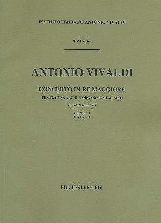 A. Vivaldi: Concerto Per Flauto, Archi E BC: In Re Rv 428