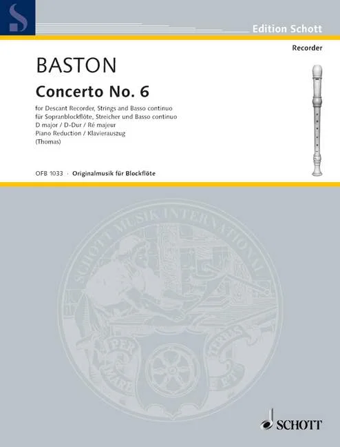DL: J. Baston: Concerto No. 6 D-Dur, SbflStrBc (KASt) (0)