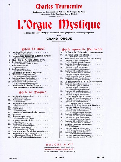 C. Tournemire: L'Orgue mystique Vol.2, Org