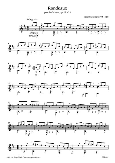 DL: J. Kreutzer: Rondeaux pour la Guitare / op. 23, Nr. 1