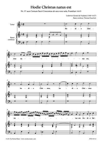 DL: L.G. da Viadana: Hodie Christus natus est Nr. 57 aus: Ce