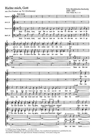 DL: F. Mendelssohn Barth: Richte mich Gott (Psalm , GCh8 (Pa