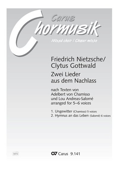 F. [Bea:] Gottwald, Clytus: Zwei Lieder aus dem Nachlasse. Vokaltranskriptionen von Clytus Gottwald