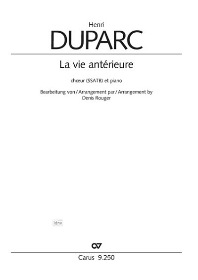 DL: H. Duparc: La vie antèrieure Es-Dur, GchKlav (Part.)