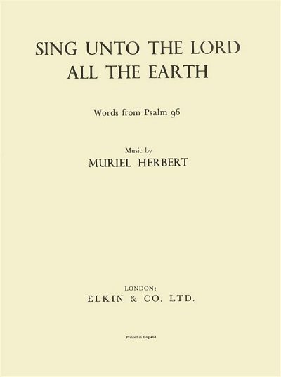 Sing Unto The Lord All The Earth, GesKlav