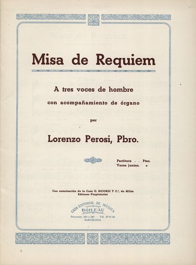 AQ: L. Perosi: Misa de Requiem (Part.) (B-Ware)