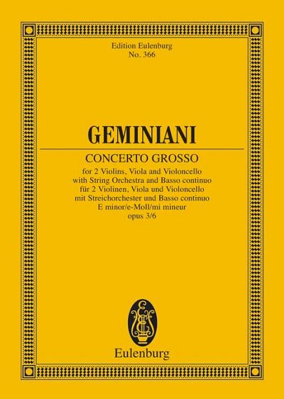 F. Geminiani: Concerto grosso Mi mineur