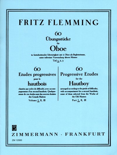 Flemming, Fritz: 60 Uebungsstuecke fuer Oboe 1 In fortschrei