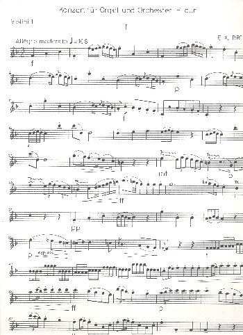 F.X. Brixi: Konzert fuer Orgel F-Dur, Vl (Vl1)