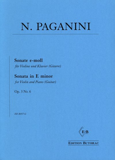 N. Paganini: Sonate e-moll op. 3/6, VlKlav/Git (KlavpaSt)