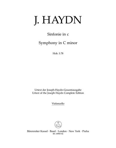 J. Haydn: Sinfonie in c Hob. I:78, Sinfo (Vc)