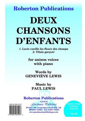 P. Lewis: Deux Chansons D'enfants