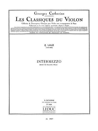 É. Lalo: Edouard Victor Antoine Lalo: Interm, VlKlav (Part.)
