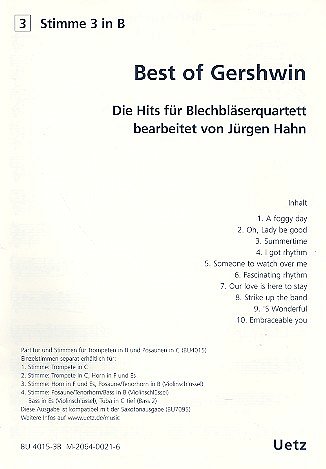 G. Gershwin: Best of Gershwin, 4BlechBl (St3B)