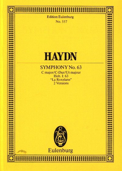 J. Haydn: Sinfonie 63 C-Dur Hob 1/63 (La Roxelane) Eulenburg