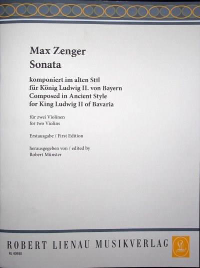 Zenger Max: Sonata für 2 Violinen