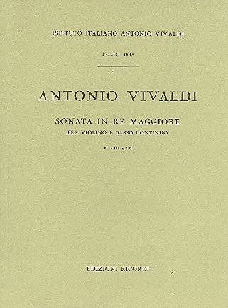 A. Vivaldi: Sonata per Violino e BC in Re Rv 1, VlBc (Part.)