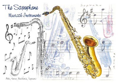 7x5 Greetings Card - Saxophone Design (Postkarte)