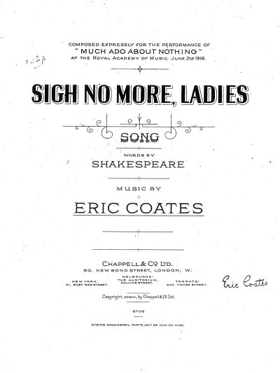 DL: E. Coates: Sigh No More, Ladies, GesKlav