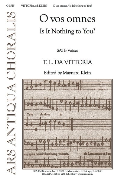 M. Klein: O Vos Omnes (Is It Nothing to You, Gch;Klav (Chpa)