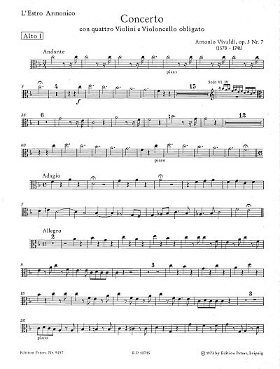 A. Vivaldi: Konzert F-Dur op. 3/7, 4VlVcStrBc (Vla1)