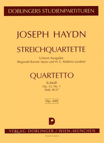 J. Haydn: Streichquartett h-Moll op. 33/1 Hob. III:37