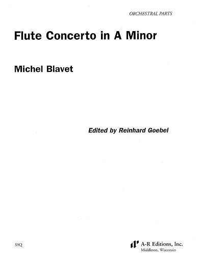 M. Blavet: Flute Concerto in A Minor, FlStr (Str)