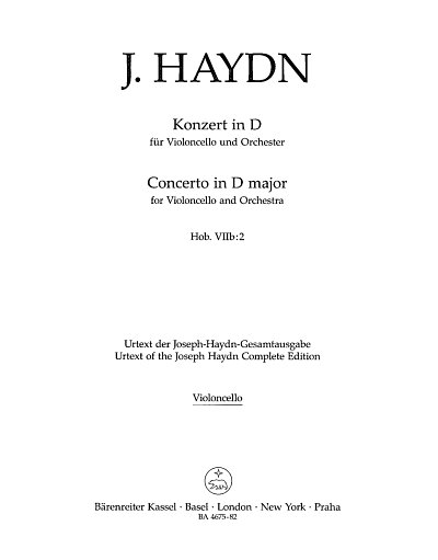 J. Haydn: Konzert für Violoncello und Orchester D-Dur Ho, Vc