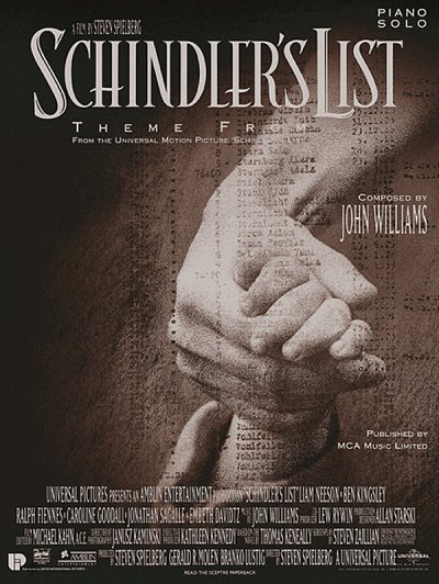 J. Williams: Schindlers Liste: Einzelausgabe, GesKlaGitKey