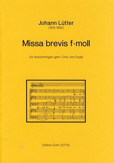 J. Lütter: Missa brevis f-Moll, Gch3Org (Part.)