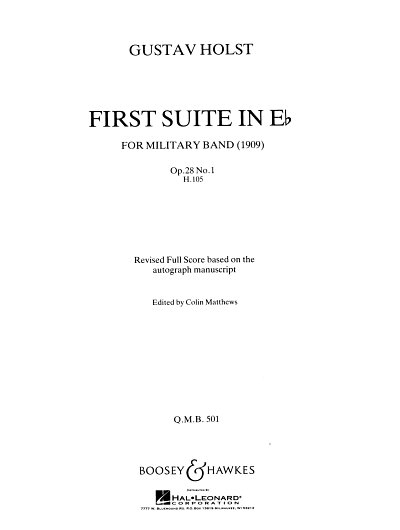 G. Holst: First Suite in E Flat Op. 28 No. 1, Blaso (Part.)