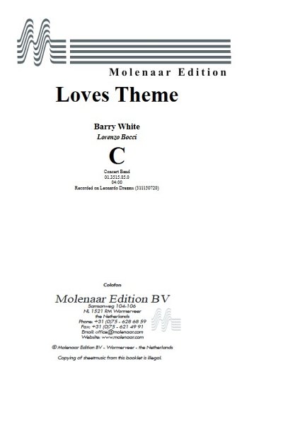 B. White: Love's Theme, Blaso (Pa+St)