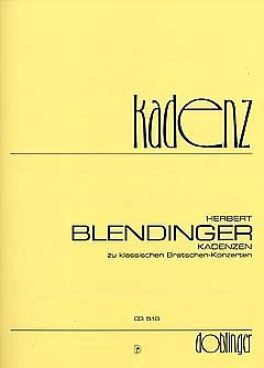 Blendinger Herbert: Kadenzen Von Bratschen Konzerten