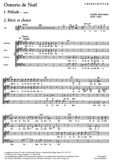C. Saint-Saens: Oratorio de Noel op. 12, 5GsGchStroOr (Chpa)