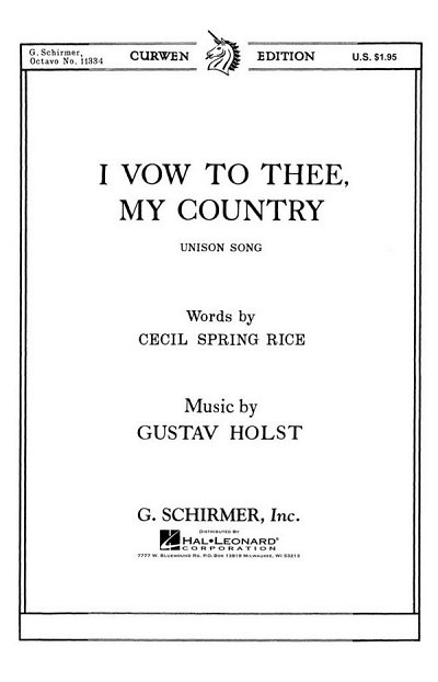G. Holst: I Vow To Thee My (Unison) Country