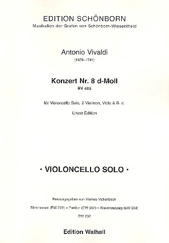 A. Vivaldi: Konzert 8 d-moll RV 405, Violoncello, Streicher,